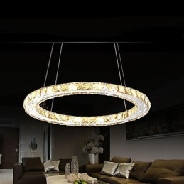 Kristall Pendelljus Belysning Lampor Moderna Armaturer Amber K9 Kristall Rund Enkel Ring 30Cm