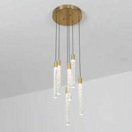 Taklampa Koppar Kristall Kolumn Cluster Taklampa