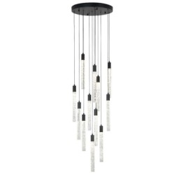 Taklampa Svart Kristallkolumn Cluster Taklampa