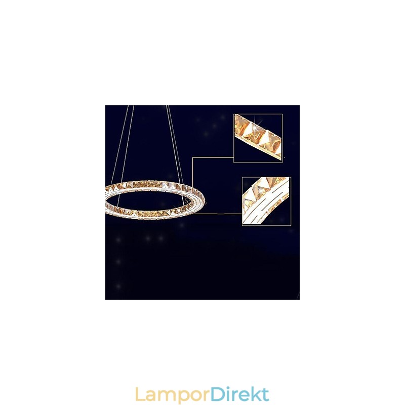 Kristall Pendelljus Belysning Lampor Moderna Armaturer Amber K9 Kristall Rund Enkel Ring 30Cm