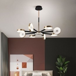 Pendellampa Minimalistisk Nine Heads Circle Ceiling Light