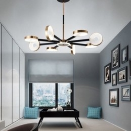 Pendellampa Minimalistisk Nine Heads Circle Ceiling Light