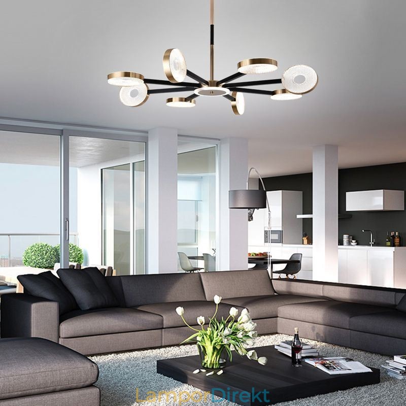 Pendellampa Minimalistisk Nine Heads Circle Ceiling Light