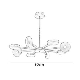 Pendellampa Minimalistisk Nine Heads Circle Ceiling Light