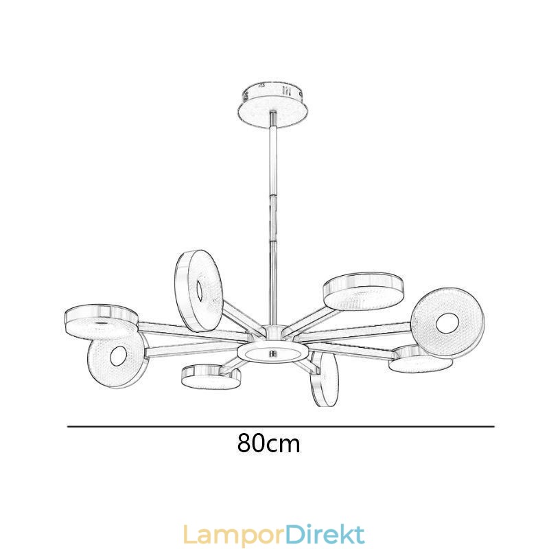 Pendellampa Minimalistisk Nine Heads Circle Ceiling Light
