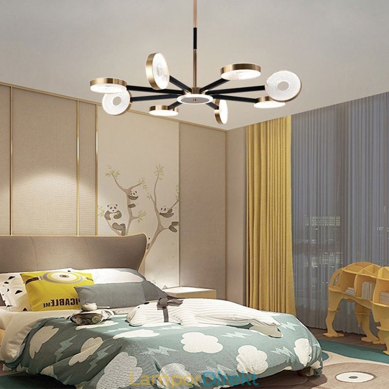 Pendellampa Minimalistisk Nine Heads Circle Ceiling Light