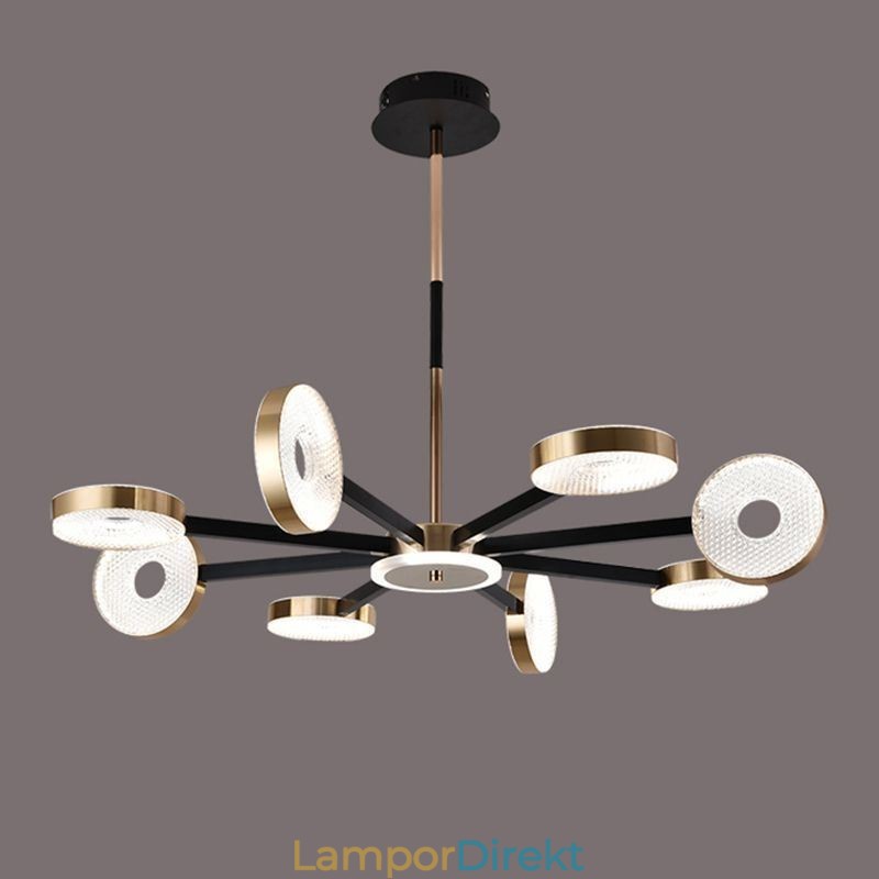 Pendellampa Minimalistisk Nine Heads Circle Ceiling Light