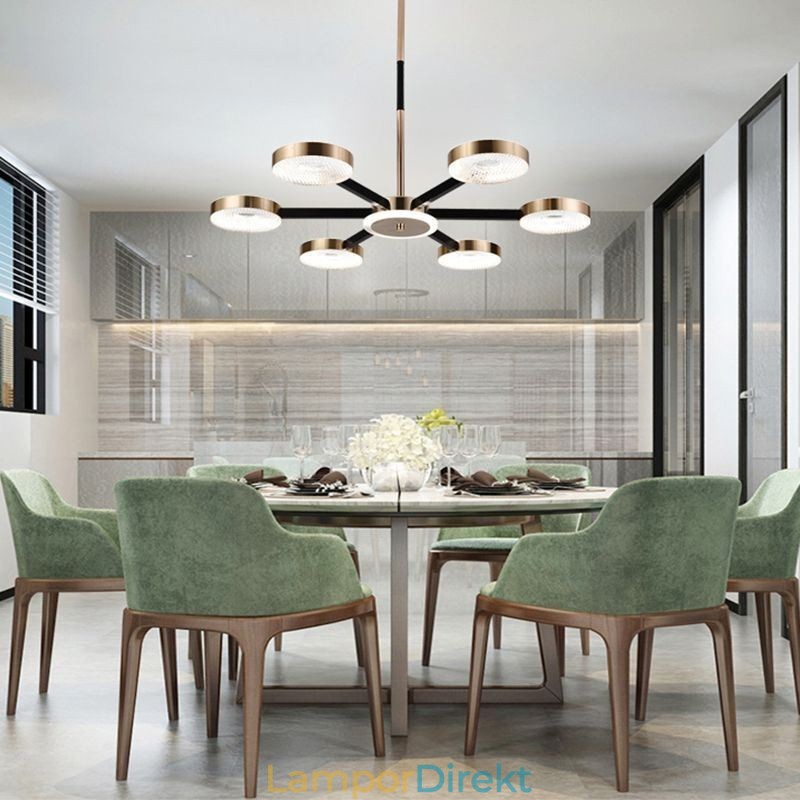 Pendellampa Minimalistisk Seven Headed Circle Ceiling Light