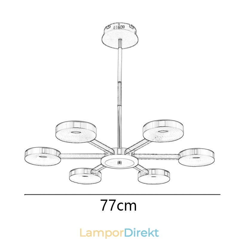 Pendellampa Minimalistisk Seven Headed Circle Ceiling Light
