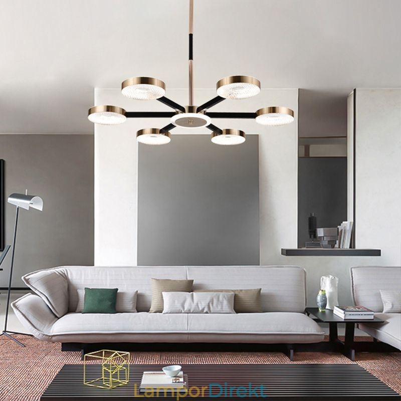 Pendellampa Minimalistisk Seven Headed Circle Ceiling Light