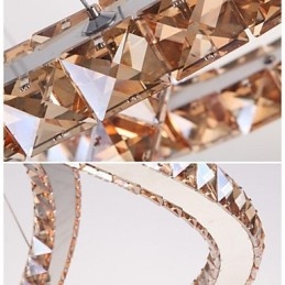 Kristall Pendelljus Belysning Lampor Moderna Armaturer Amber K9 Kristall Rund Enkel Ring 30Cm