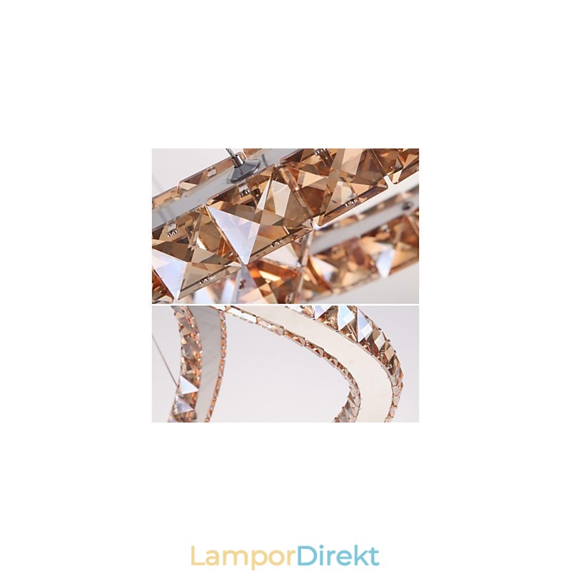 Kristall Pendelljus Belysning Lampor Moderna Armaturer Amber K9 Kristall Rund Enkel Ring 30Cm