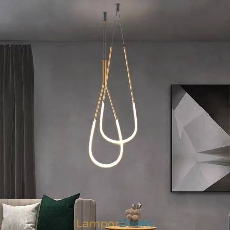 Taklampa Creative Line Bambu Takljus Svart Guld Taklampa Creative Line Bambu Takljus Svart Guld