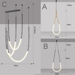 Taklampa Creative Line Bambu Takljus Svart Guld