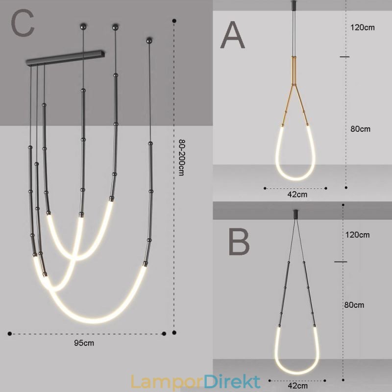 Taklampa Creative Line Bambu Takljus Svart Guld