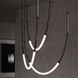 Taklampa Creative Line Bambu Takljus Svart Guld