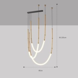 Taklampa Creative Line Bambu Takljus Svart Guld
