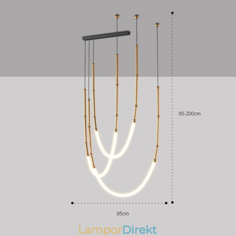 Taklampa Creative Line Bambu Takljus Svart Guld