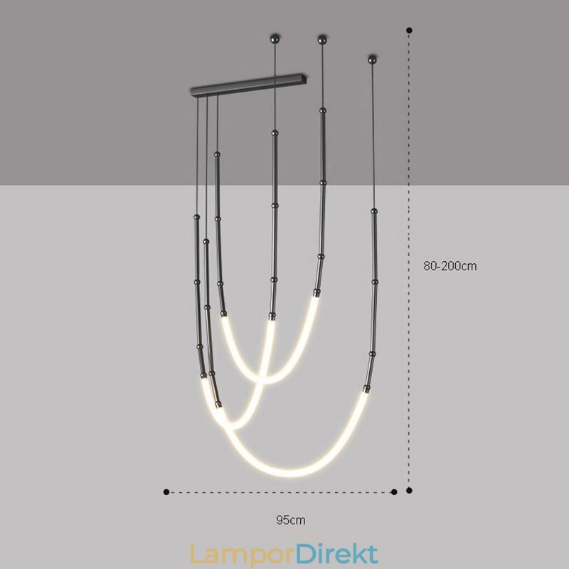 Taklampa Creative Line Bambu Takljus Svart Guld