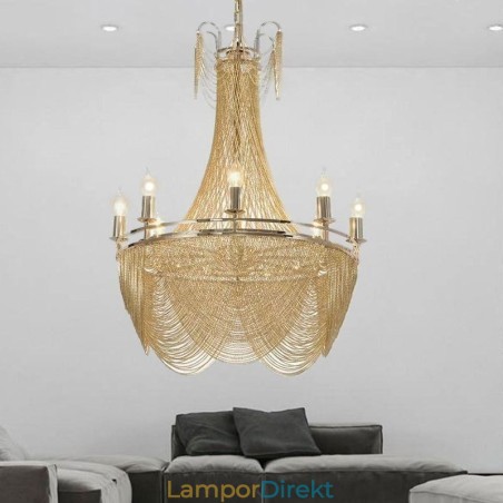 Aluminiumkedjehängande Ljus Creative Light Lyx Tofs Dekorativt Ljus Guld Silver Aluminiumkedjehängande Ljus Creative Light Lyx Tofs Dekorativt Ljus Guld Silver