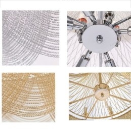 Aluminiumkedjehängande Ljus Creative Light Lyx Tofs Dekorativt Ljus Guld Silver