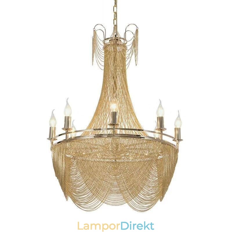 Aluminiumkedjehängande Ljus Creative Light Lyx Tofs Dekorativt Ljus Guld Silver