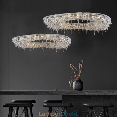 Crystal Pendel Light Modern Lyx Oval Taklampa Crystal Pendel Light Modern Lyx Oval Taklampa