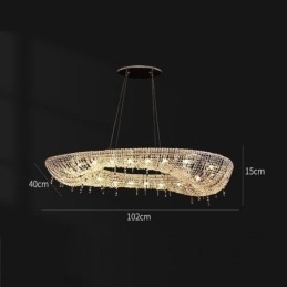 Crystal Pendel Light Modern Lyx Oval Taklampa