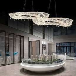 Crystal Pendel Light Modern Lyx Oval Taklampa