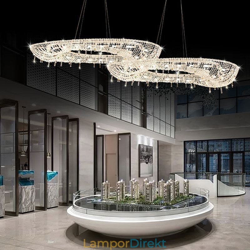 Crystal Pendel Light Modern Lyx Oval Taklampa