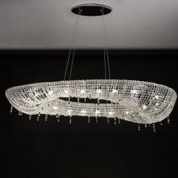 Crystal Pendel Light Modern Lyx Oval Taklampa