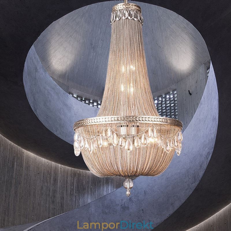 Tofs Taklampa Retro Amerikansk Duplex Aluminium Kedja Taklampa
