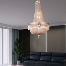 Tofs Taklampa Retro Amerikansk Duplex Aluminium Kedja Taklampa