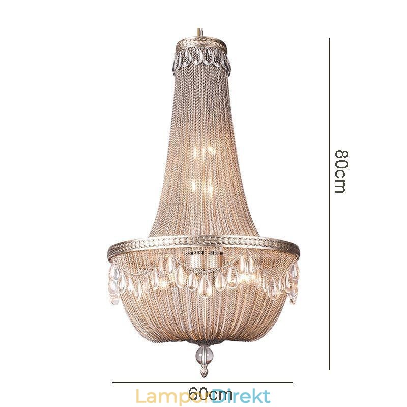 Tofs Taklampa Retro Amerikansk Duplex Aluminium Kedja Taklampa