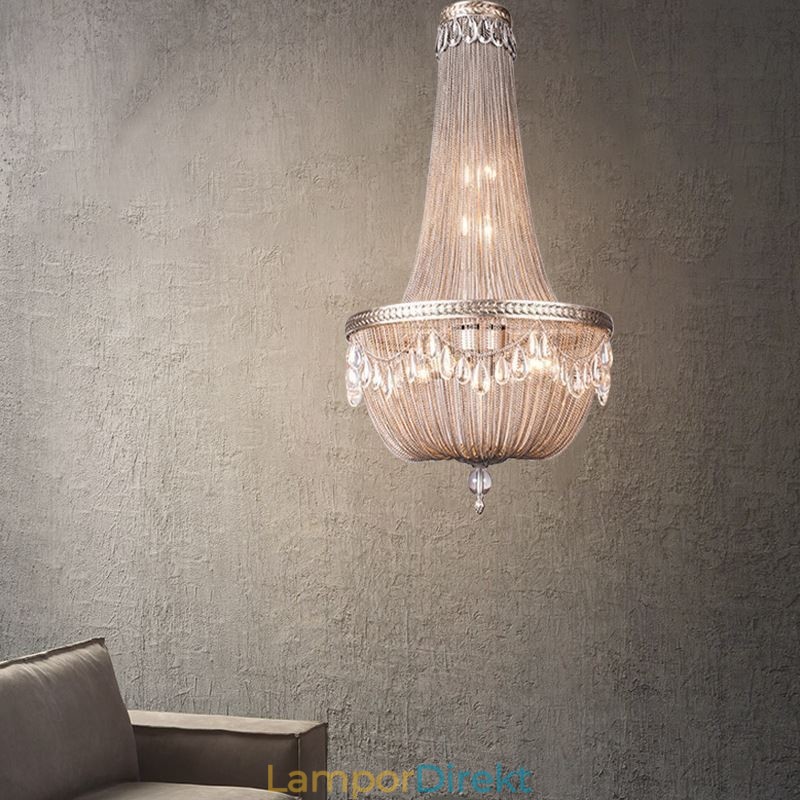 Tofs Taklampa Retro Amerikansk Duplex Aluminium Kedja Taklampa