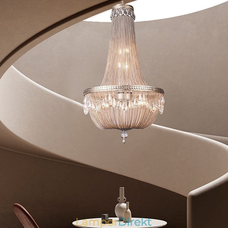 Tofs Taklampa Retro Amerikansk Duplex Aluminium Kedja Taklampa
