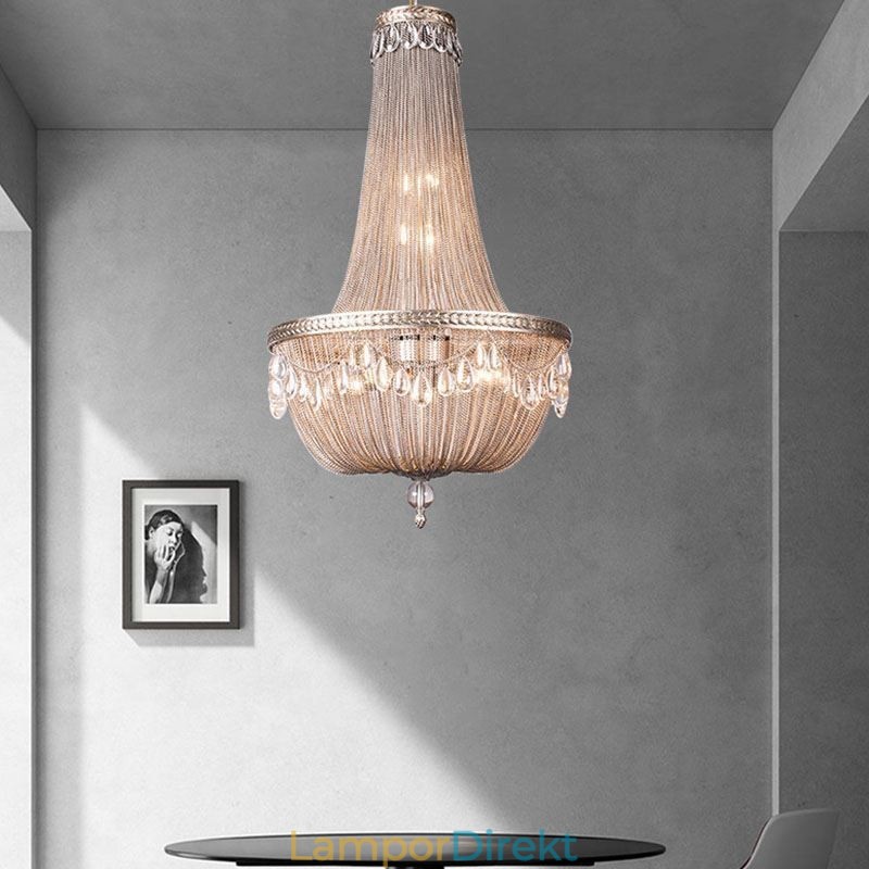 Tofs Taklampa Retro Amerikansk Duplex Aluminium Kedja Taklampa