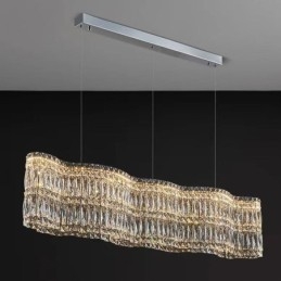Lång Kristall Taklampa Lyx Dekoration Taklampa