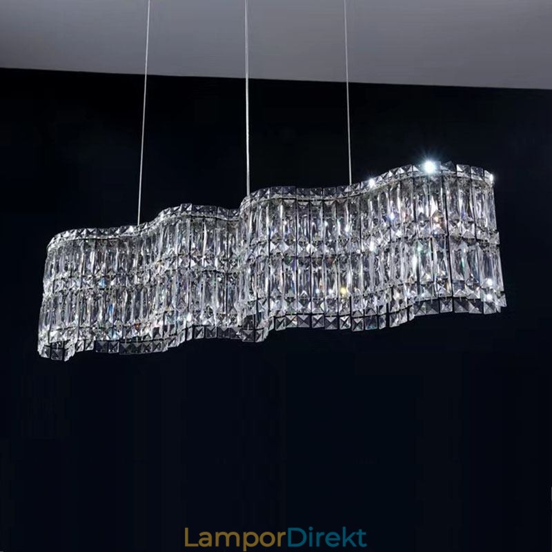 Lång Kristall Taklampa Lyx Dekoration Taklampa