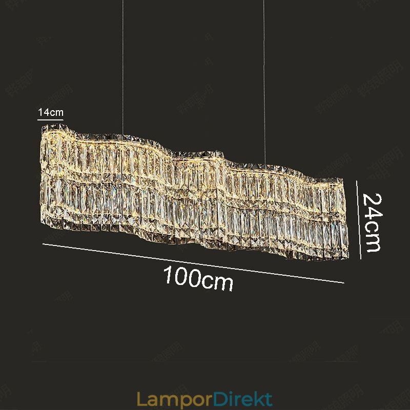 Lång Kristall Taklampa Lyx Dekoration Taklampa