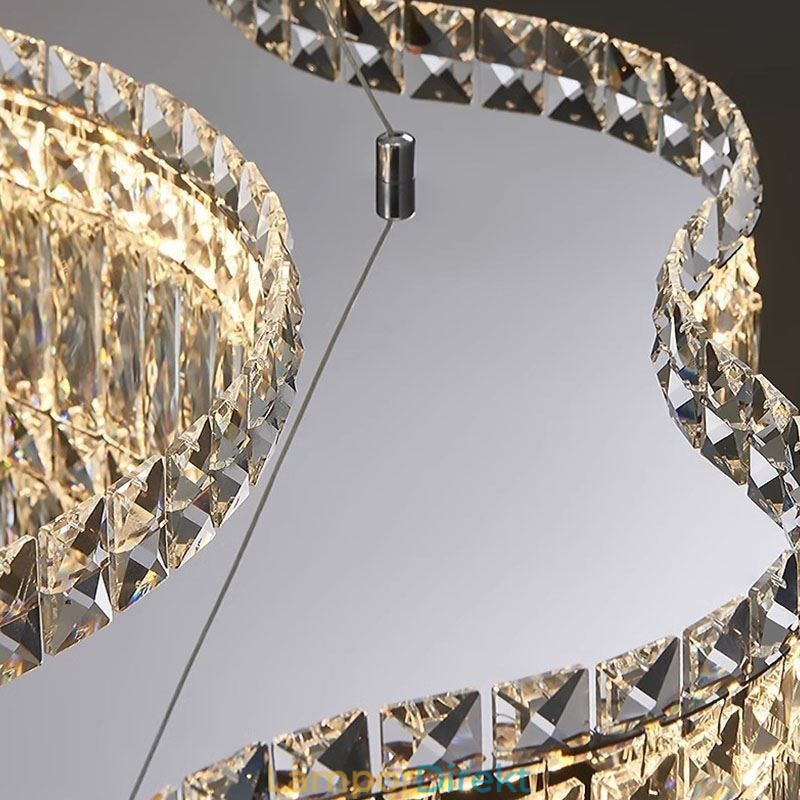 Lång Kristall Taklampa Lyx Dekoration Taklampa