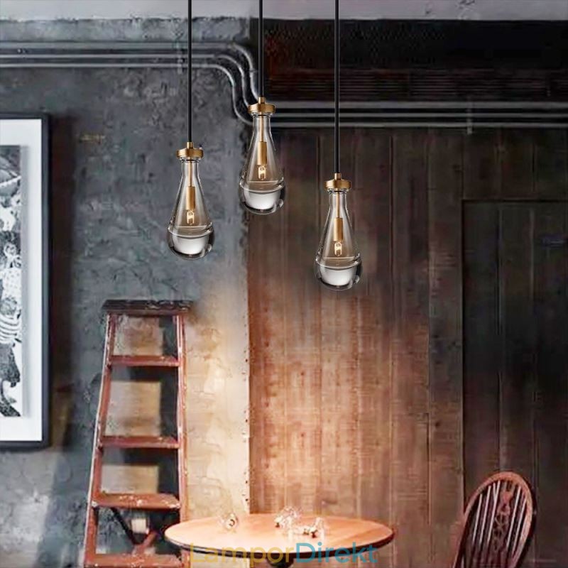Vattendroppe Taklampa Modern Minimalistisk Kopparkonst Taklampa