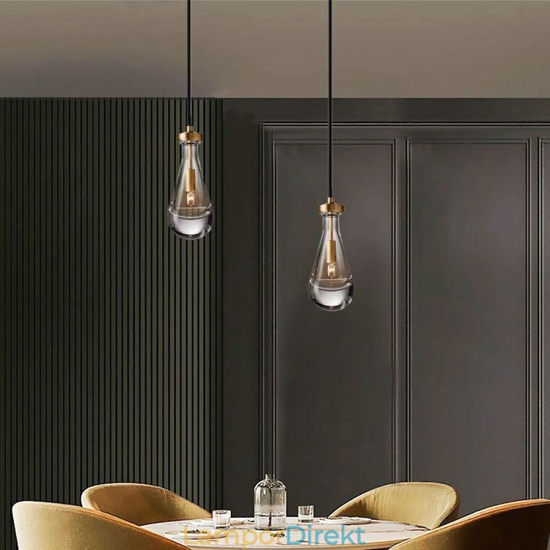 Vattendroppe Taklampa Modern Minimalistisk Kopparkonst Taklampa