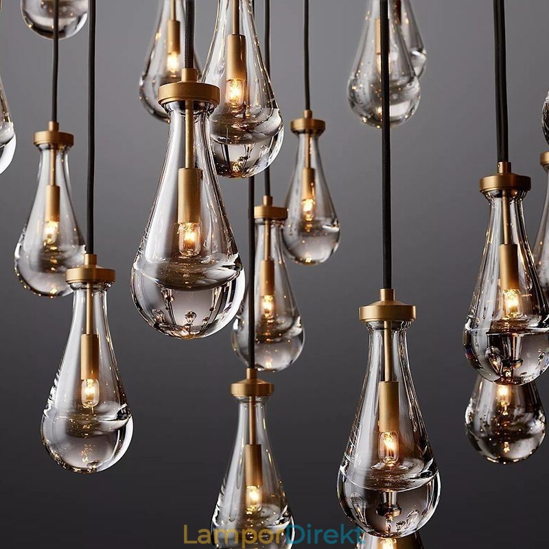 Vattendroppe Taklampa Modern Minimalistisk Kopparkonst Taklampa