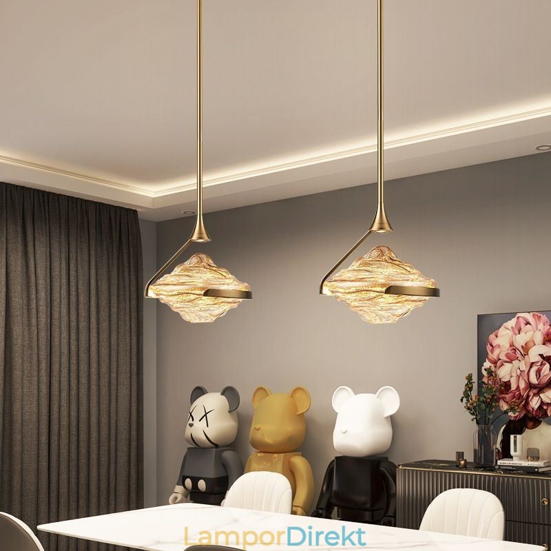 Taklampa Modern Minimalistisk Smidesjärn Lava Glas Taklampa