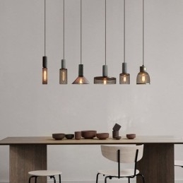 Svart Taklampa Cement Rutnät Light Country Retro Taklampa