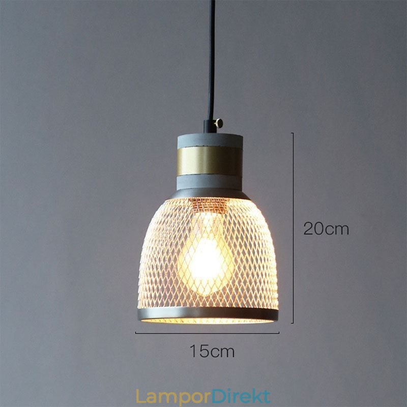 Svart Taklampa Cement Rutnät Light Country Retro Taklampa