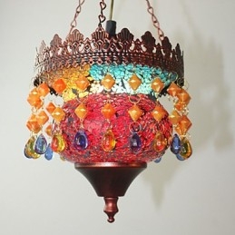 Julkort Lnternet Cafe Retro Art Chandelier Industrial Garden