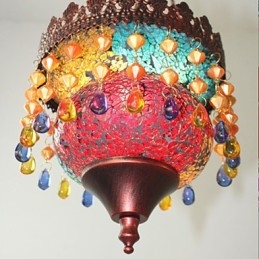 Julkort Lnternet Cafe Retro Art Chandelier Industrial Garden