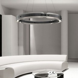 Circle Pendel Light 60 80Cm Glas Taklampa Steglös Dimbar Med Fjärrkontroll